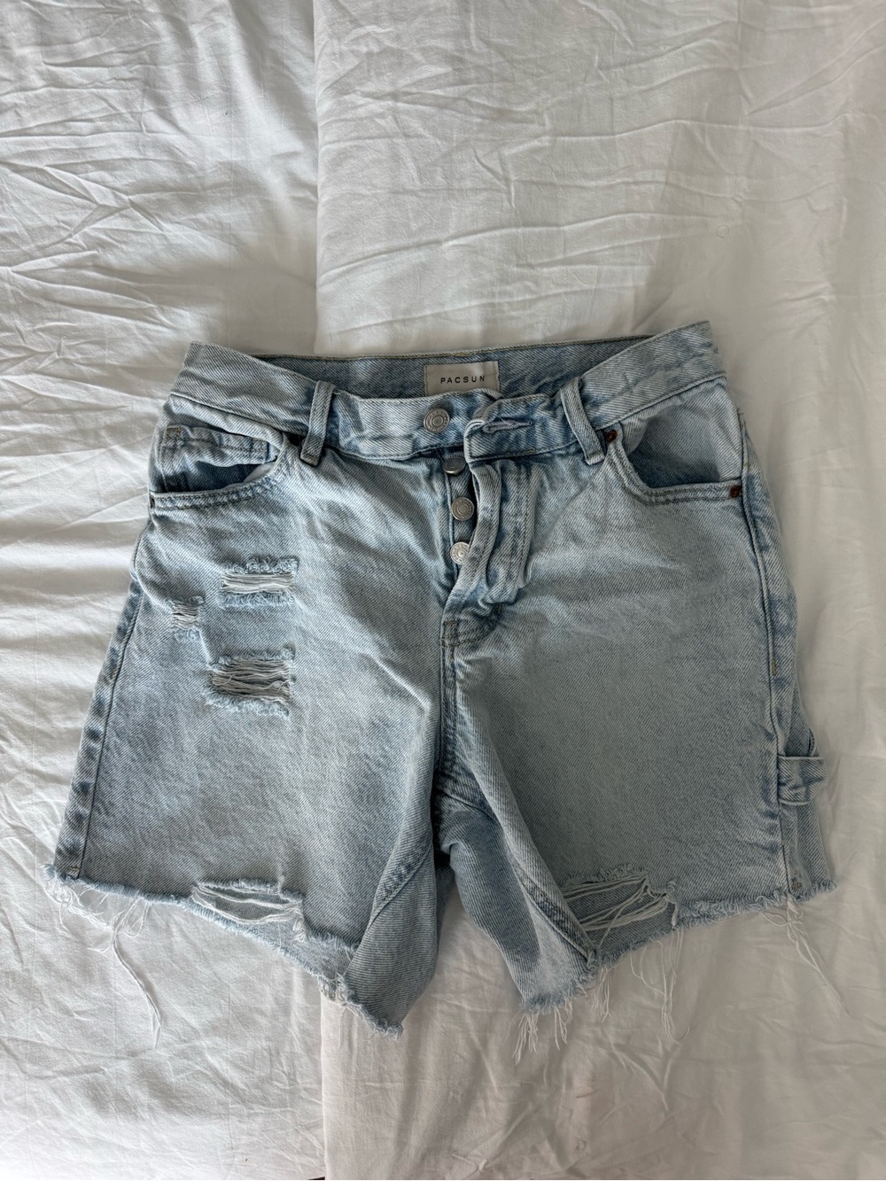 PacSun Light Blue Distressed Jean Shorts for Women